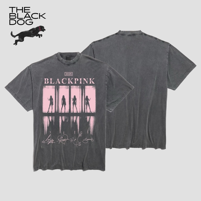 BLACKPINK粉墨女团DEADLINE演唱会短袖T恤黑狗THE BLACK DOG嘿犬