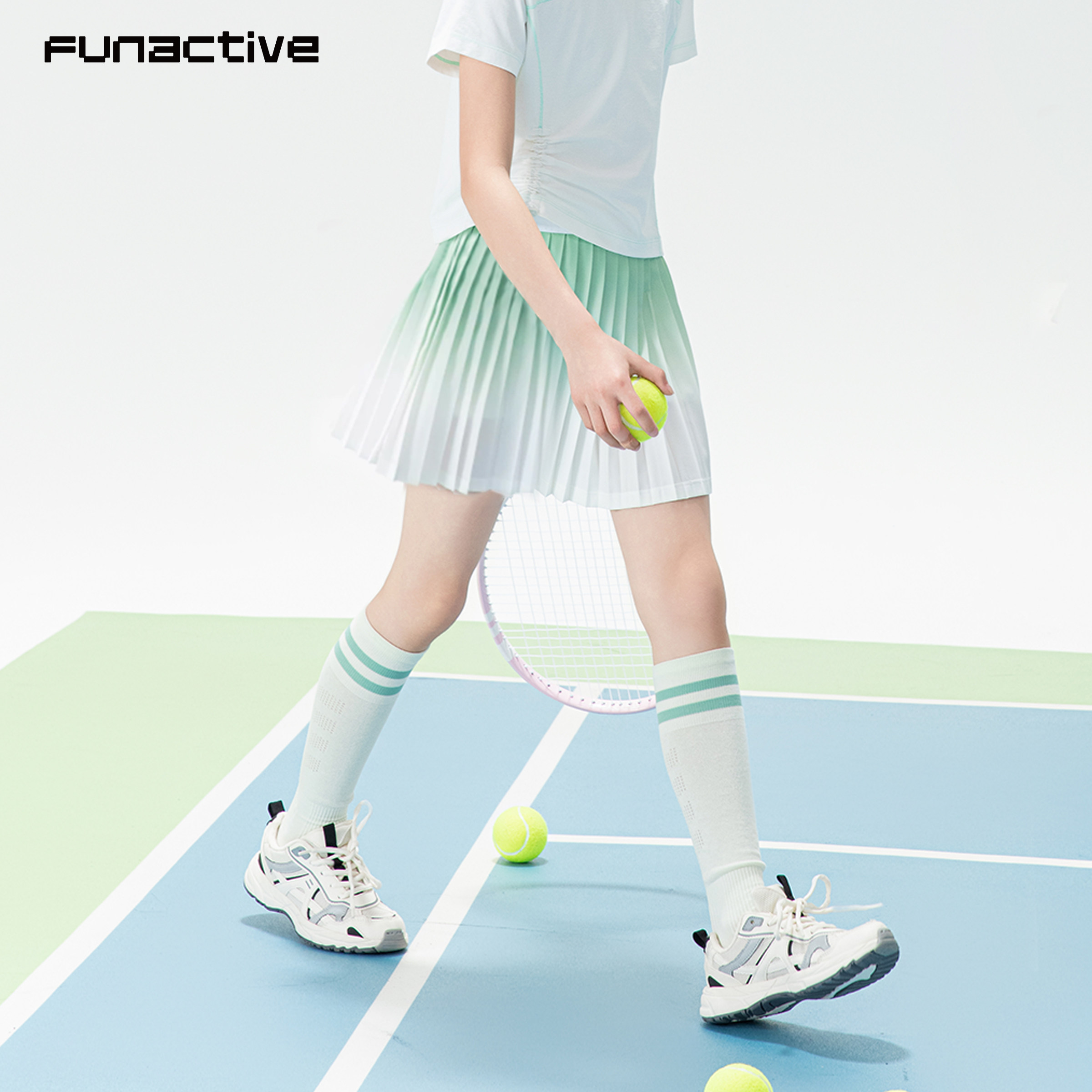 funactive女童绿色渐变半身裙子图片