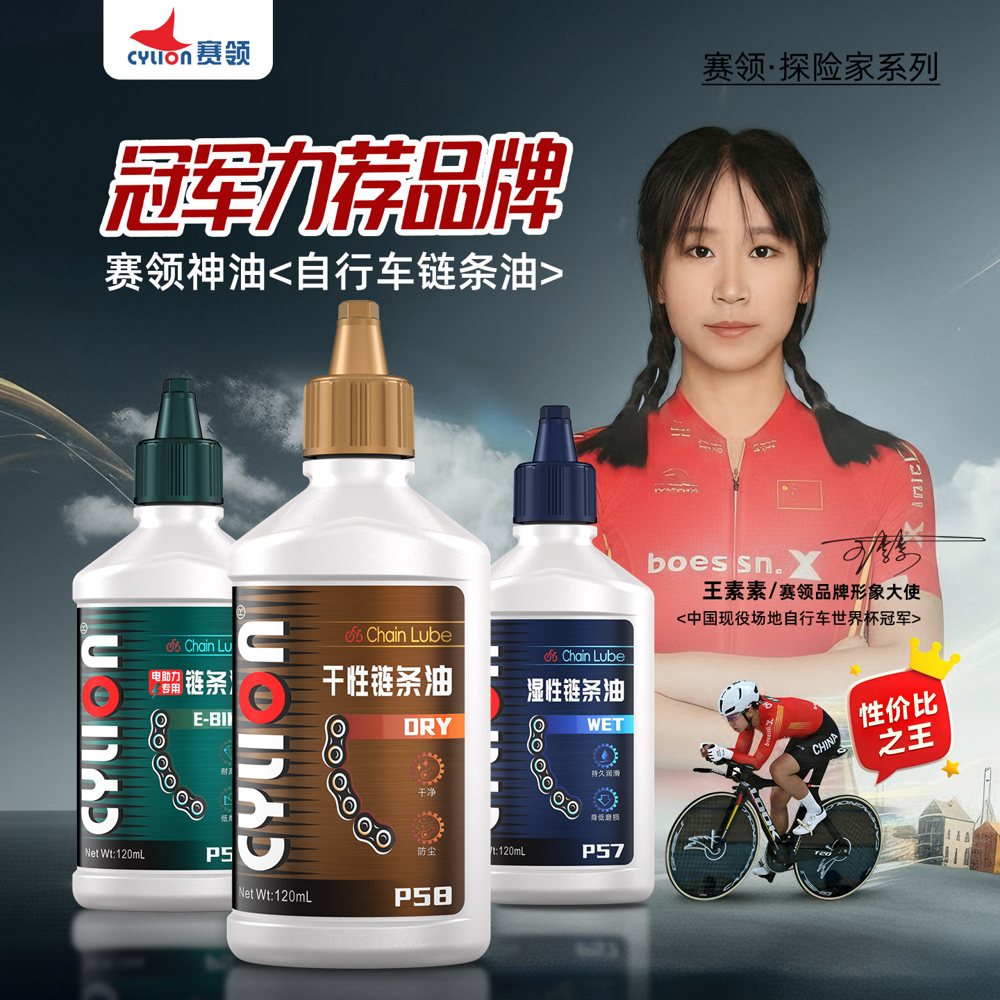 赛领润滑油自行车链条专用山地车公路车干性链条油保养套装清洗剂