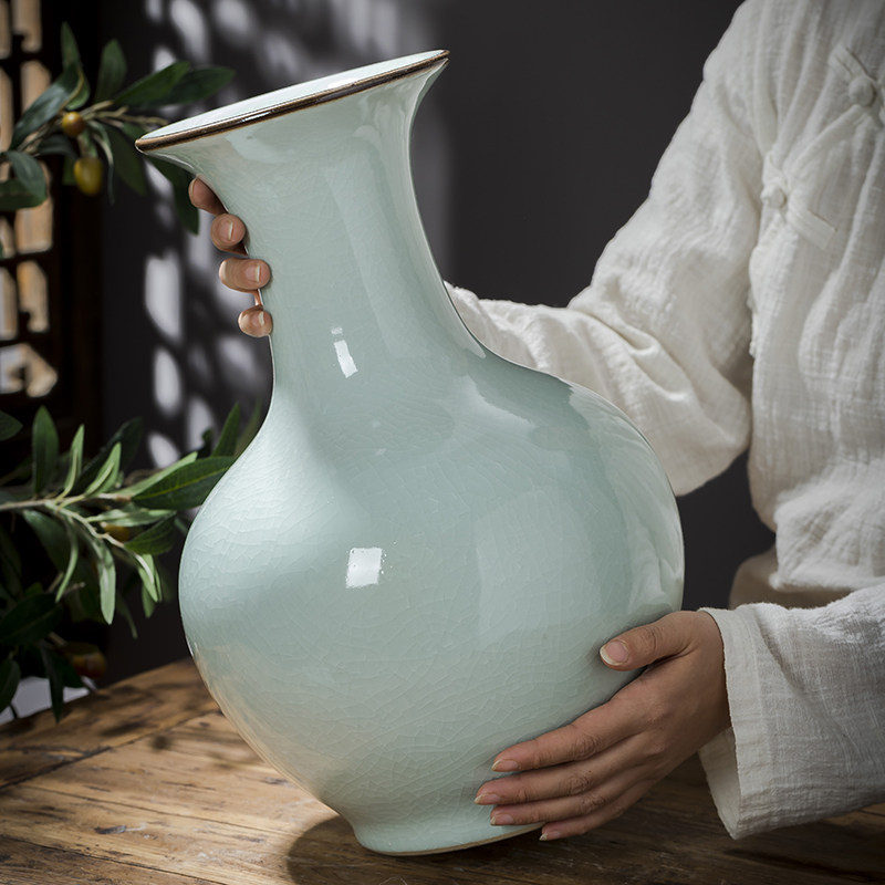 陶瓷古董花瓶装饰品中国覆古简单客厅插花家庭电视柜装饰品
