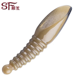 厂家直销天然螺纹牛角刮痧筒 M020 AMB 混批 刮痧按摩器