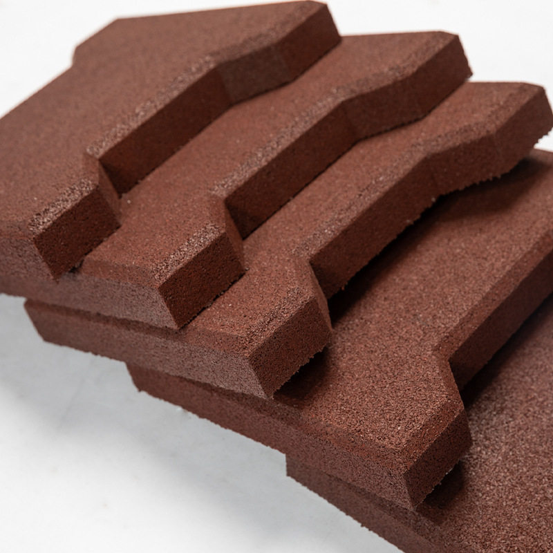 橡胶工字砖公园路径天桥步道马场骨头砖防滑减震橡胶地垫地板室外