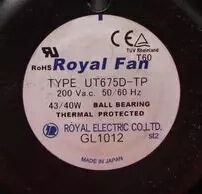 现货ROYAL FAN TYPE UT675D-TP 200VAC 43/40W 172*150*55质保2年