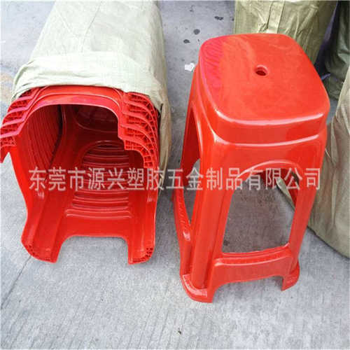 休闲简约红色四方凳 可套叠家用餐椅胶凳 餐厅椅子大排档板凳独凳