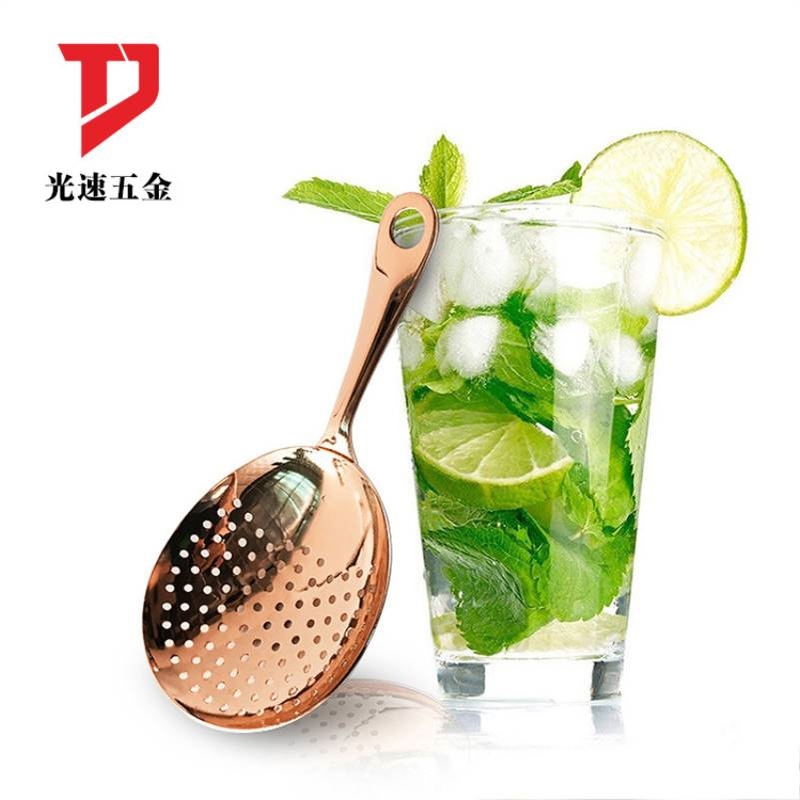 不锈钢朱莉普过滤器勺型滤冰器鸡尾酒过滤勺滤冰格分离器酒具神器
