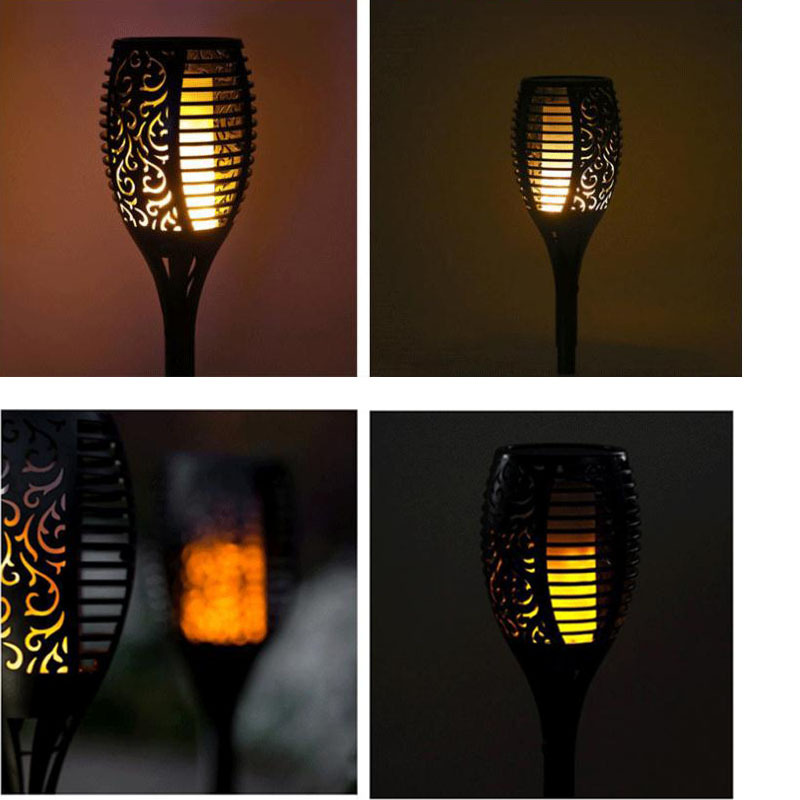 户外防水花园草坪可璧装 可插地可平地火把灯新款LED太阳能火焰灯