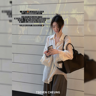 7SEVEN 冰感醋酸~韩系氛围感舒适老钱风夏季设计感新款衬衫9143