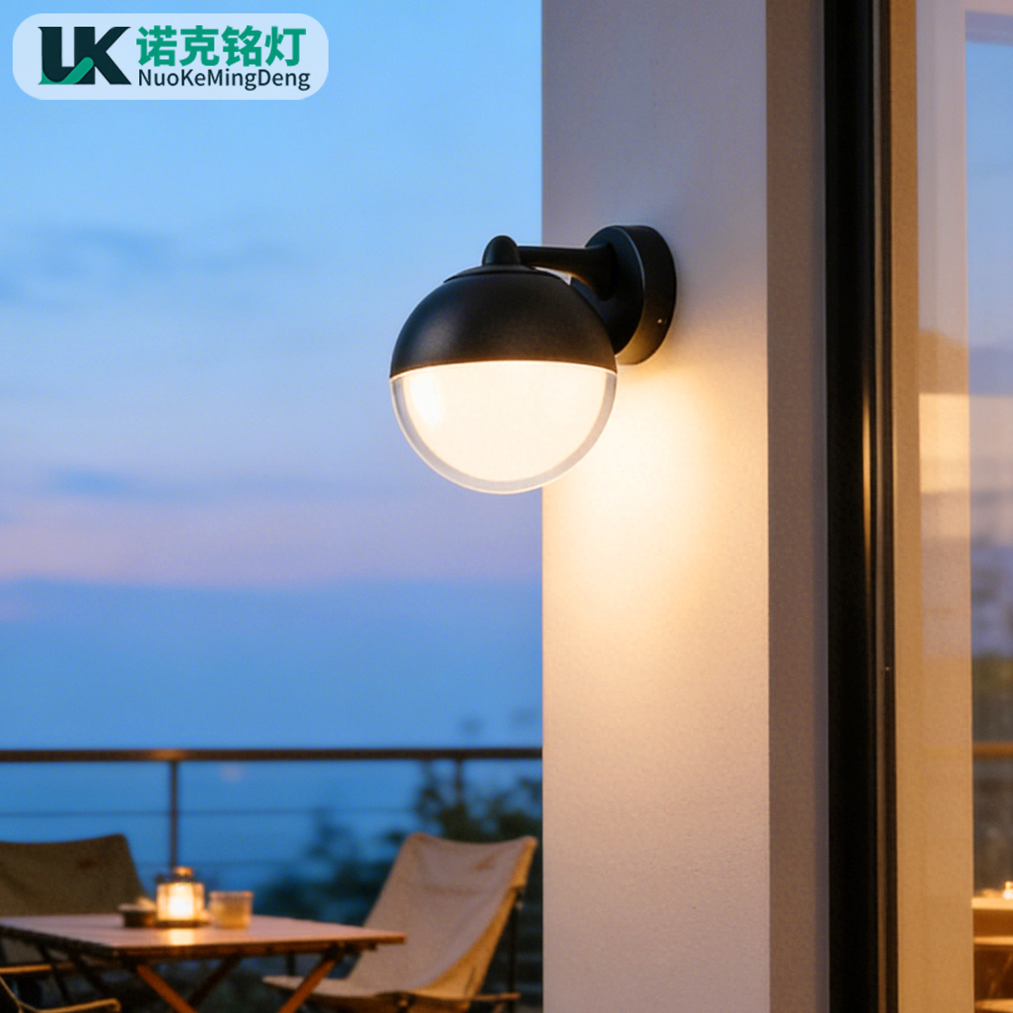 2026新款户外壁灯LED防水超亮庭院花园别墅围墙灯黑色圆形壁挂灯