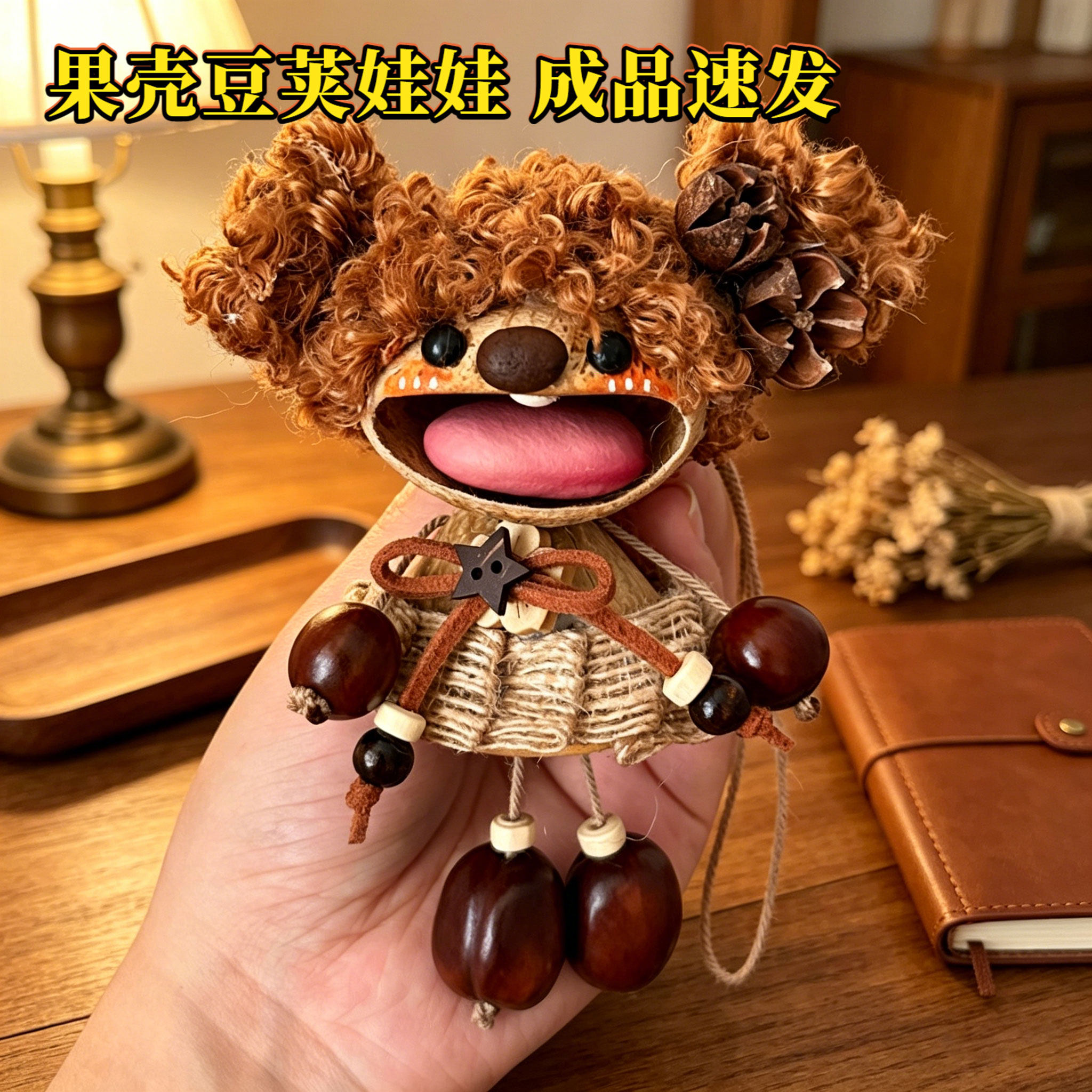 可爱果壳豆荚娃娃背包挂件礼物图片