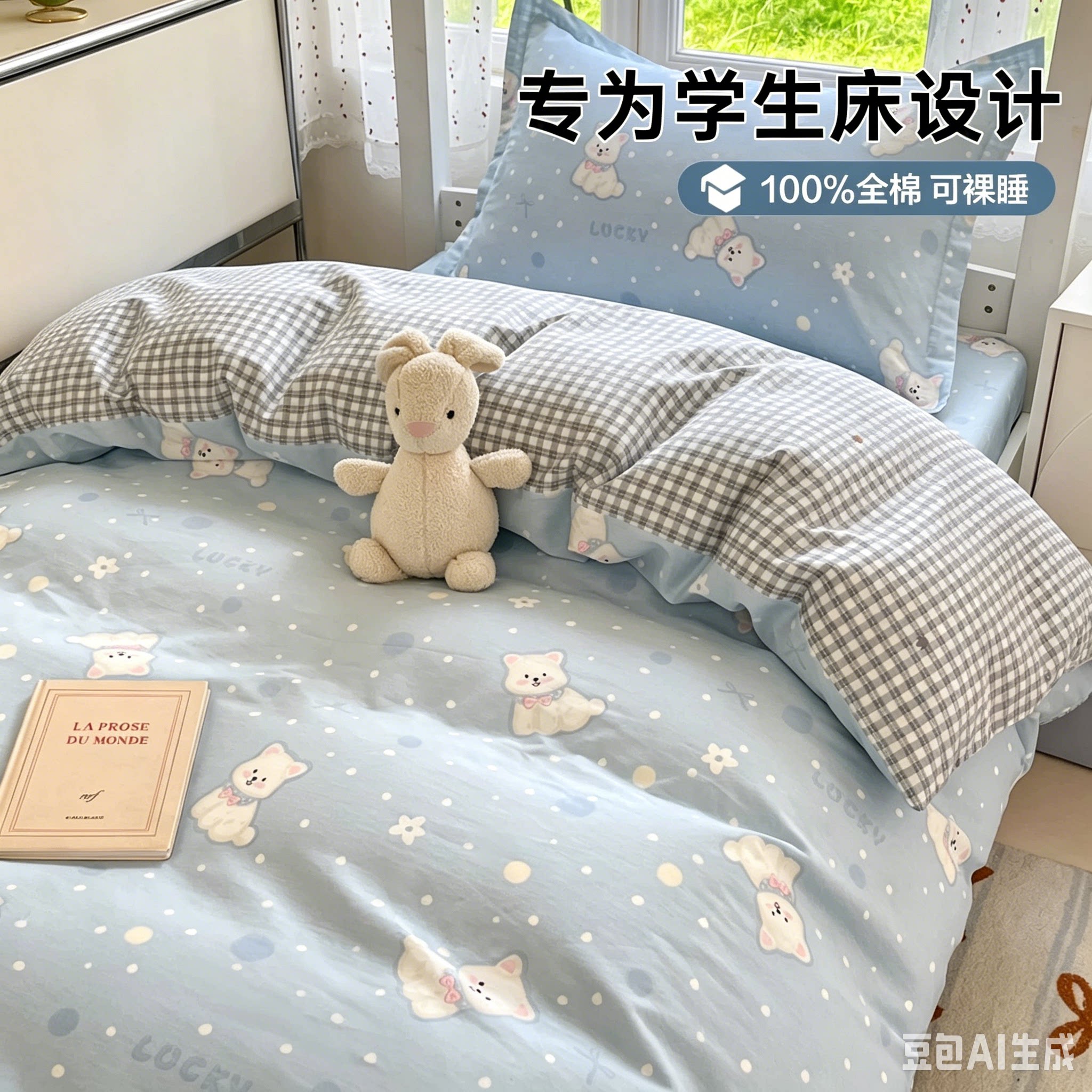 床上三件套纯棉全棉大学生宿舍2026新款单双人床品四件套可机洗