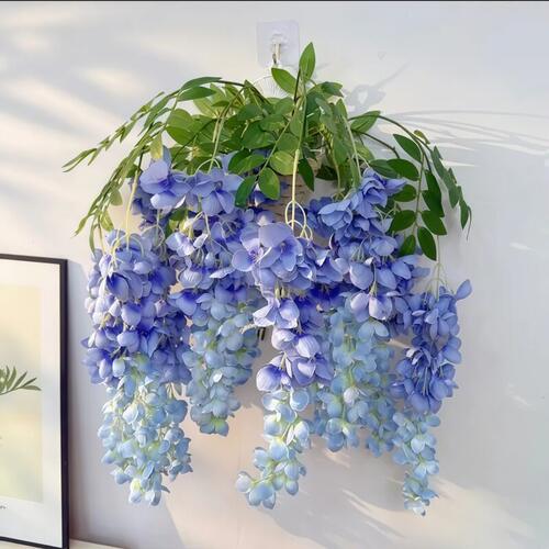 仿真紫藤花塑料假花藤条吊顶花串装饰花植物空调管道遮挡吊花壁挂