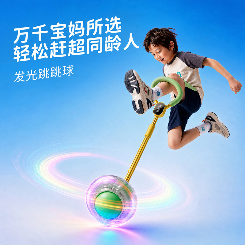 脚环夜光跳跳球套脚甩圈计数儿童单脚弹跳球闪光蹦蹦球脚上呼啦圈