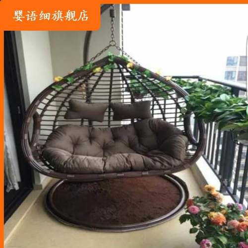 粗藤双人吊篮室内吊椅休闲 摇椅彷藤吊椅户外秋千藤椅阳台摇篮椅