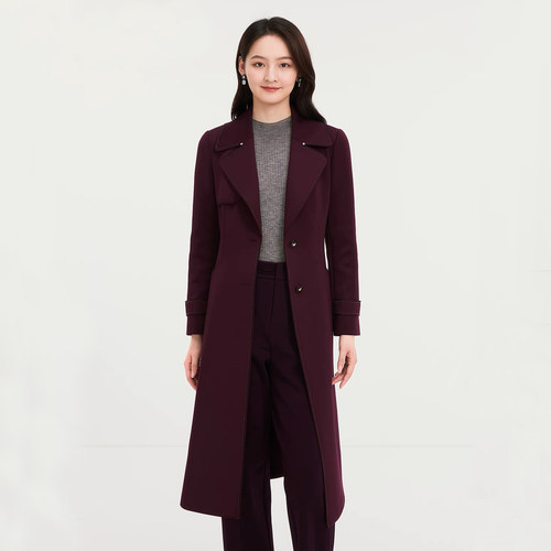 气质百搭系带中长款风衣外套