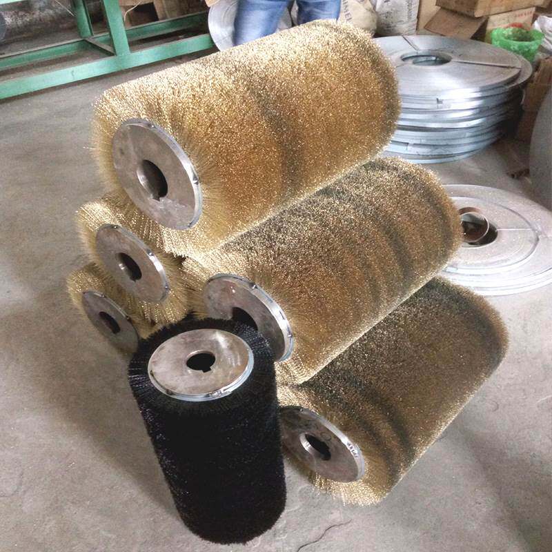 磨边机不锈钢丝毛刷辊缠绕式镀铜钢丝辊除锈打磨抛光辊刷量大从优