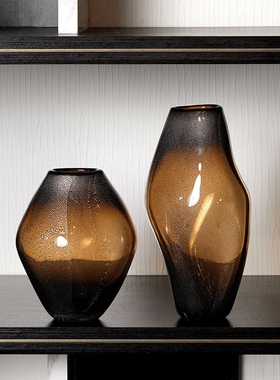 样板间办公室书柜装饰品摆件轻奢高档花瓶书房客厅博古架家居软装