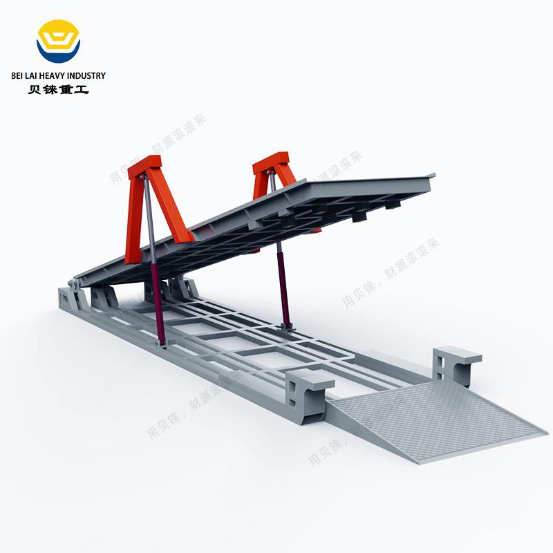 后翻式翻板机厂家电动液压装卸车升降翻板80吨100吨自动卸车机