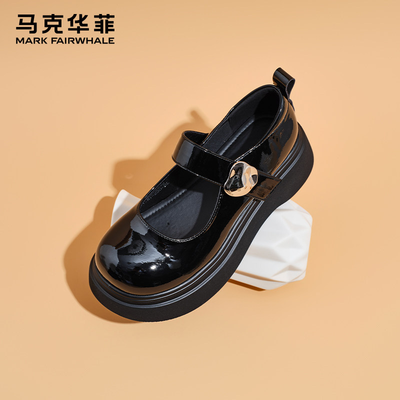 马克华菲官方旗舰店玛丽珍鞋女复古学院风运动厚底配裙子jk小皮鞋