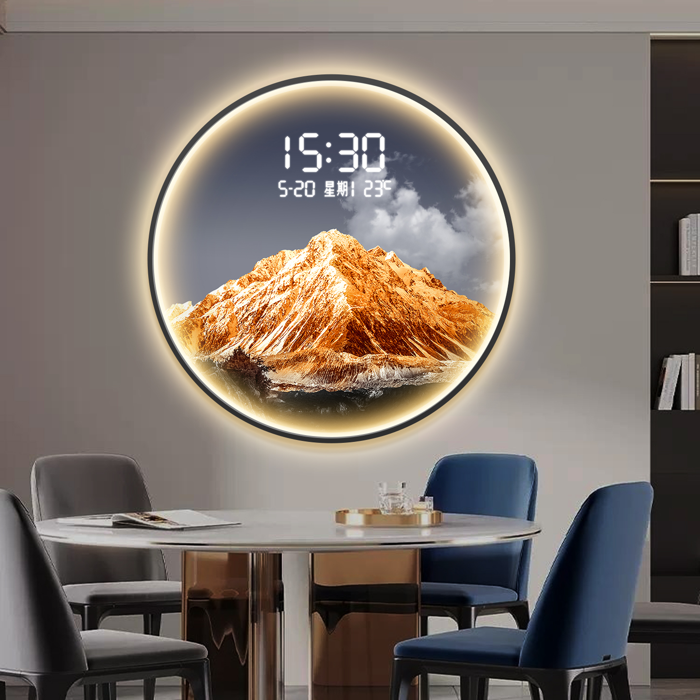 高级感日照金山餐厅装饰画电子屏