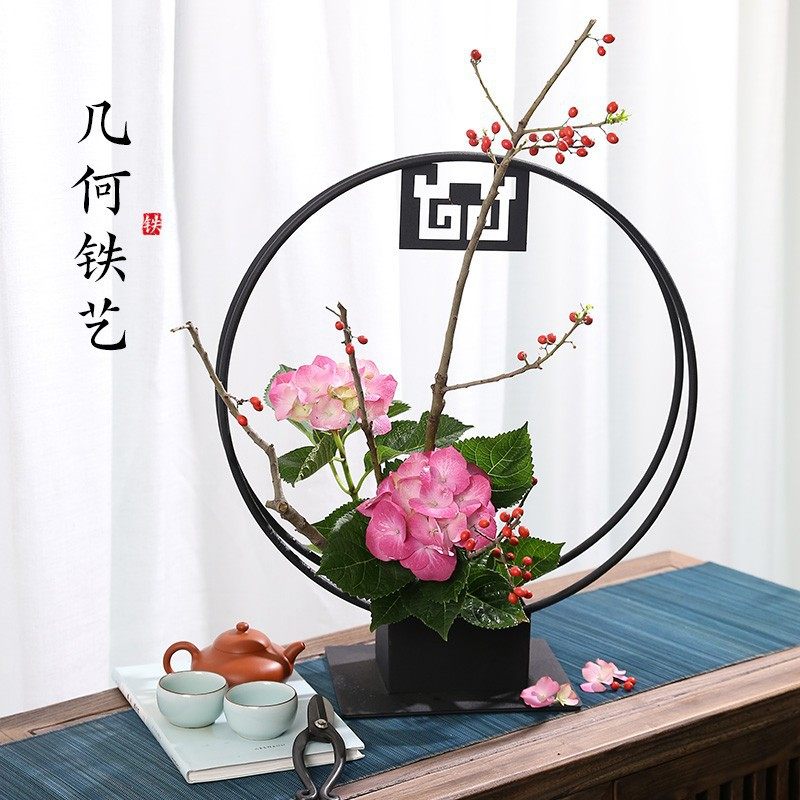 剑山插花器中国风铁艺花器中式黑色花架摆件花盆客厅花泥插花器皿,标准件/零部件/工业耗材,其他管件,淘宝优惠券,粉丝福利购,淘宝优惠卷
