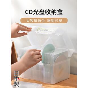日本进口刻录CD光盘盒家用DVD碟片收纳盒子塑料专辑游戏碟储存箱