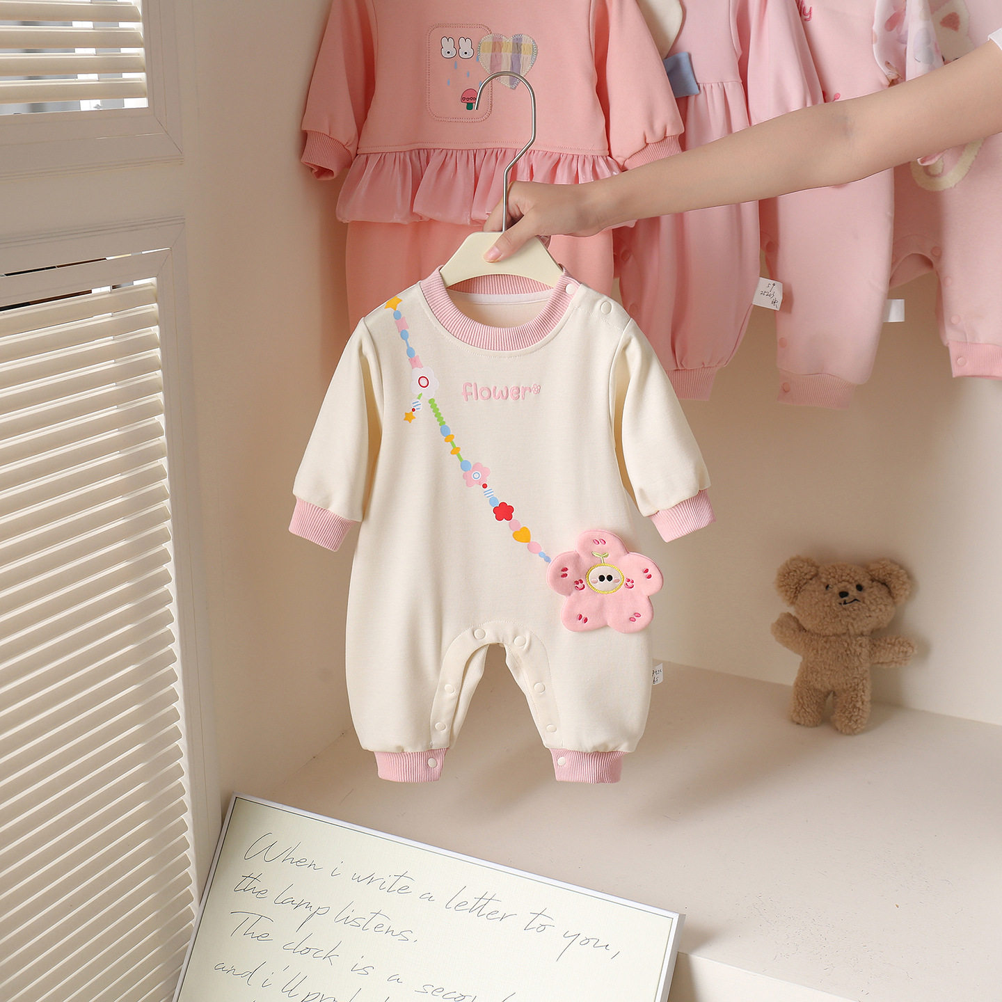 柏艺-婴儿秋装超萌可爱新生儿花朵连体衣满月百天女宝宝长袖外出,童装/婴儿装/亲子装,连身衣/爬服/哈衣,淘宝优惠券,粉丝福利购,淘宝优惠卷