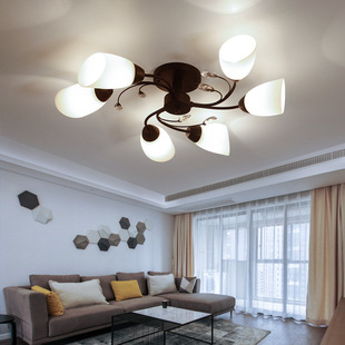 美式客厅灯简约北欧风LED吸顶灯餐厅书房客房吸顶灯 创意卧室灯