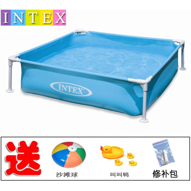正品INTEX方形支架戏水池 海洋球池 儿童游泳池 玩沙池养鱼池加厚