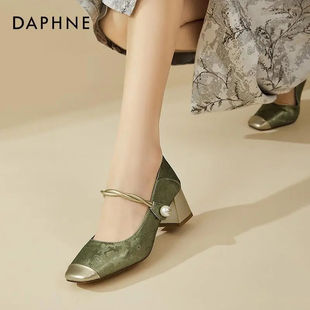 达芙妮配旗袍的鞋子新中式风高跟鞋凉鞋女2025新款夏季玛丽珍单鞋