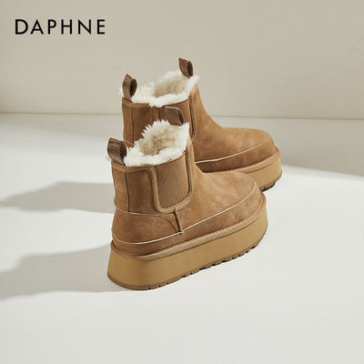 达芙妮加绒马丁靴女款爆厚