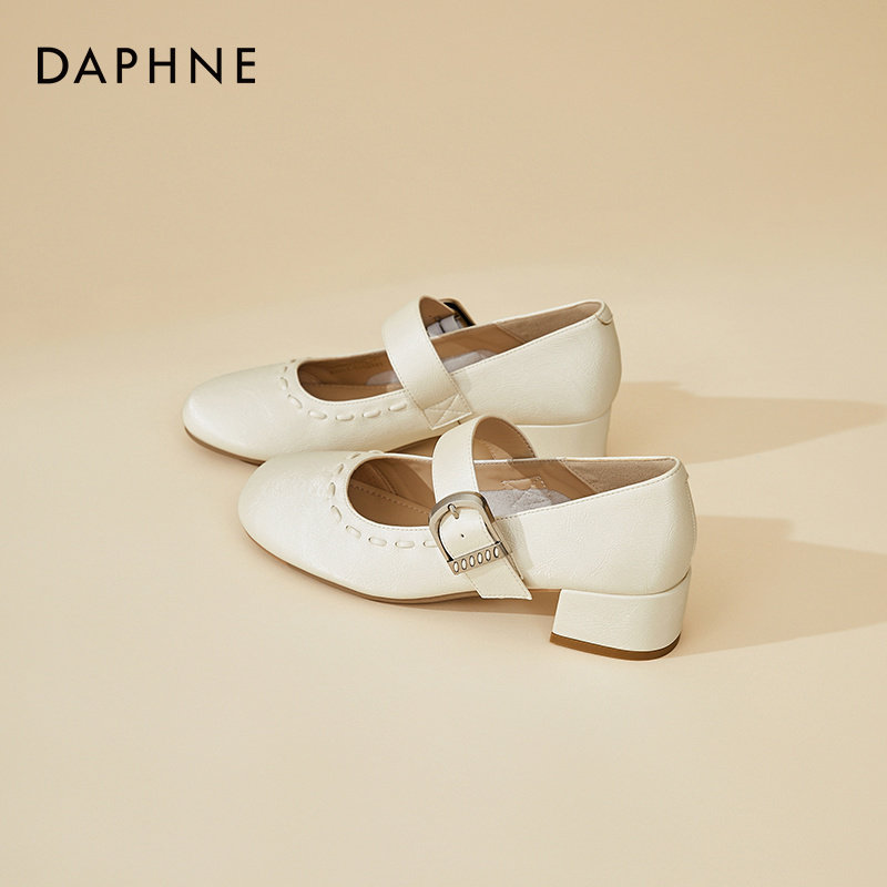 达芙妮英伦风小皮鞋女2026年春秋时尚方扣百搭复古玛丽珍单鞋,女鞋,乐福鞋（豆豆鞋）,淘宝优惠券,粉丝福利购,淘宝优惠卷
