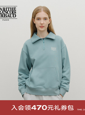 【车银优同款】MARITHE经典LOGO半拉链减龄卫衣 男女情侣上衣秋冬