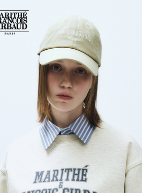 MARITHE鸭舌帽 宽帽檐男女同款情侣款LOGO刺绣棒球帽2025秋