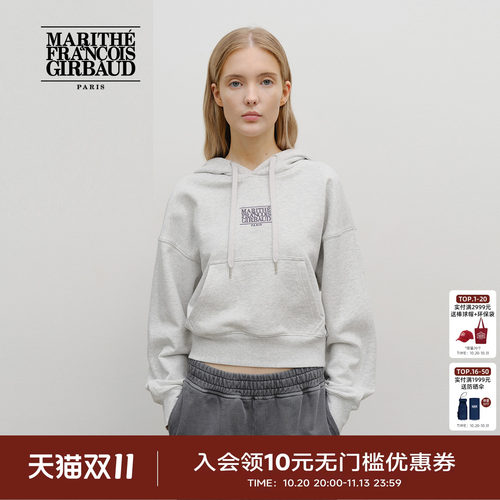 MARITHE女士经典小LOGO连帽卫衣