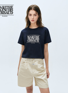 【高允真同款】MARITHE短袖T恤女士经典LOGO短款淡色系25年秋韩系