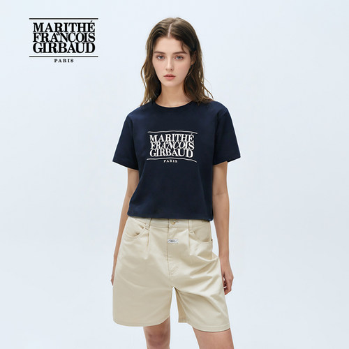 MARITHE潮流女经典LOGO短款T恤