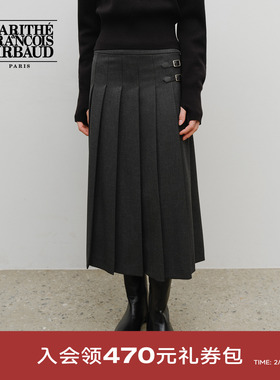 【高允真同款】MARITHE女士百褶中长半裙 潮流时尚质感长裙25秋冬