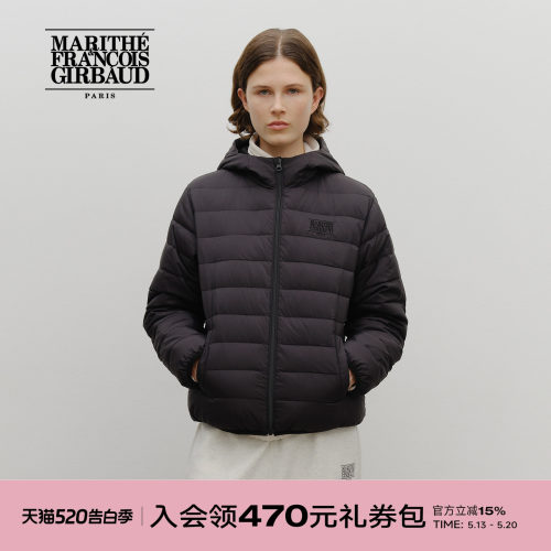 MARITHE经典LOGO连帽轻薄羽绒服