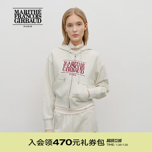 女士经典LOGO拉链连帽卫衣