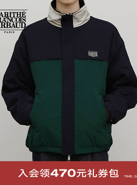 MARITHE经典LOGO双面穿夹克 男女情侣撞色刺绣立领外套25年秋冬