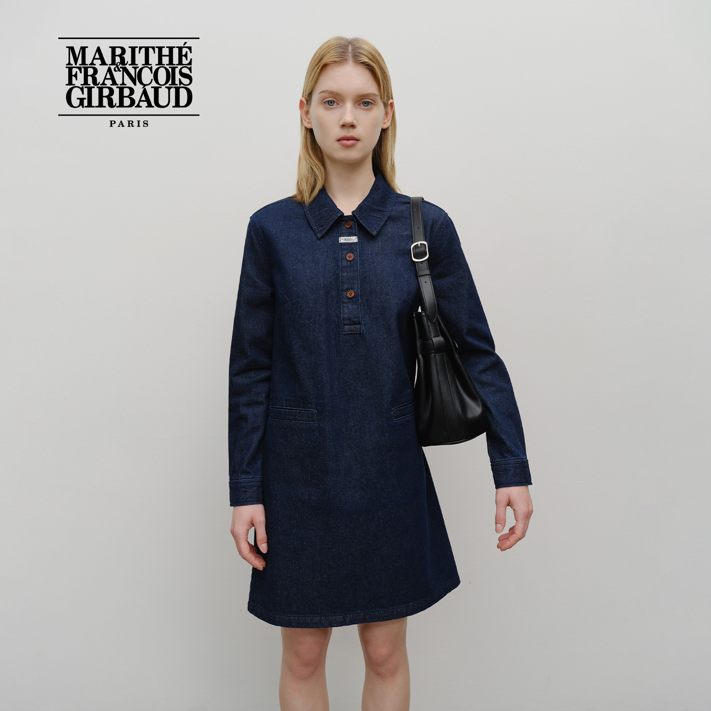MARITHE女士长袖牛仔连衣裙