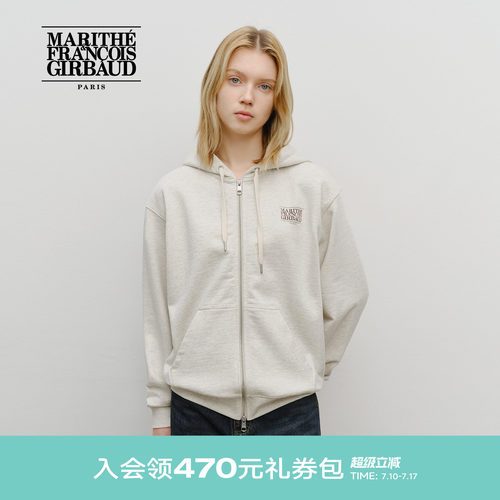 MARITHE经典LOGO拉链连帽卫衣