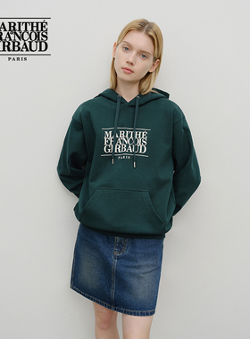 MARITHE经典LOGO多色连帽情侣卫衣 休闲风纯棉男女薄款女25年秋冬