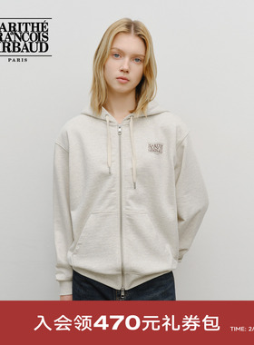 MARITHE经典LOGO拉链连帽减龄卫衣 男女情侣薄款休闲风纯棉25秋