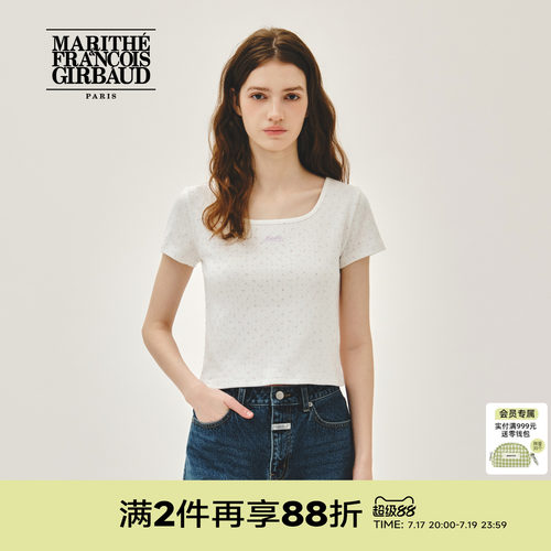 MARITHE女士碎花短T恤
