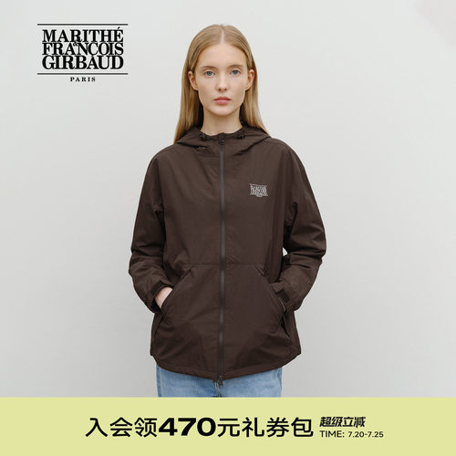 MARITHE经典LOGO连帽防风夹克