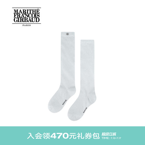 MARITHE女士LOGO薄袜竖坑条纹理