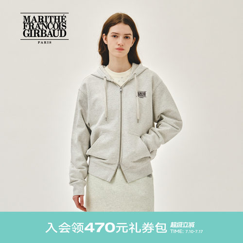 MARITHE经典LOGO拉链连帽卫衣