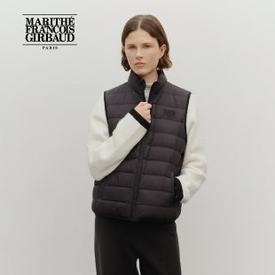 MARITHE经典 男女情侣刺绣上衣25年秋冬韩系 LOGO轻薄排骨羽绒马甲