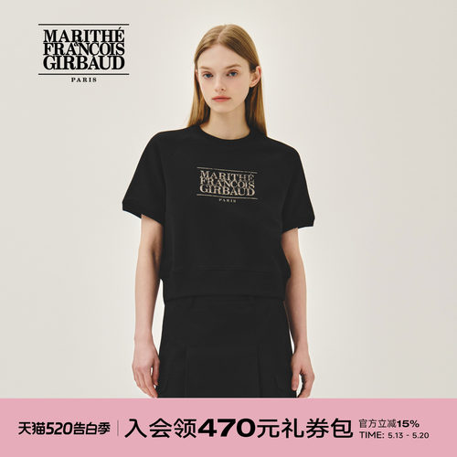 MARITHE女士LOGO印花短袖卫衣